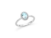 Anello Miluna Donna Acquamarina in Oro Diamante LID3764